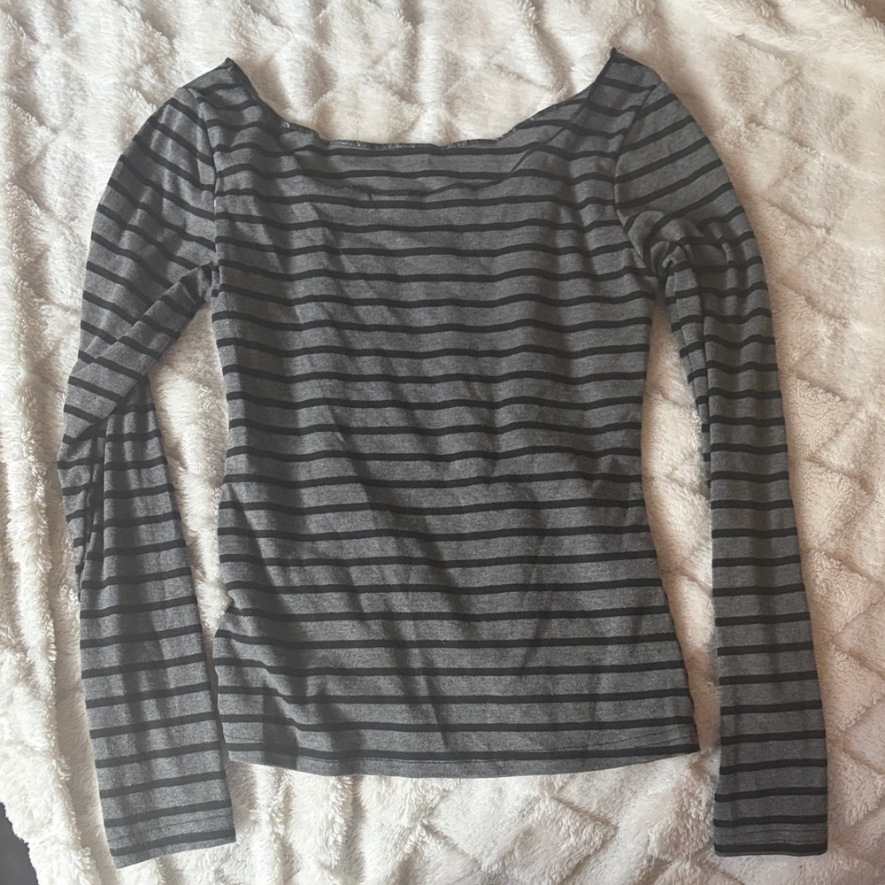 Striped Gray Women's Top